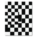 Bold Black and White Checkered Grid Rug