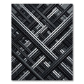 Modern Monochrome Linear Geometric Grid Rug