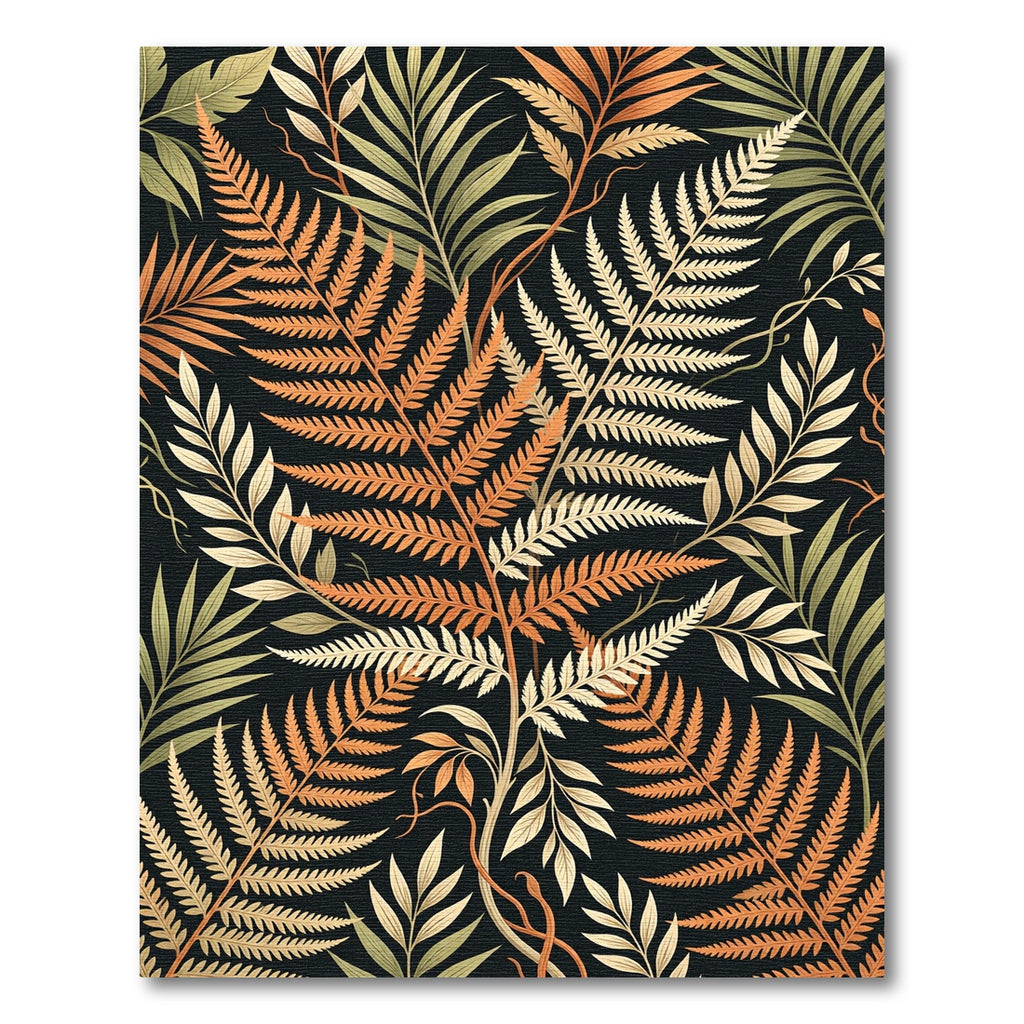 Lush Autumnal Fern Botanical Foliage Rug