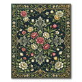 Dark Floral Bouquet Victorian Medallion Rug