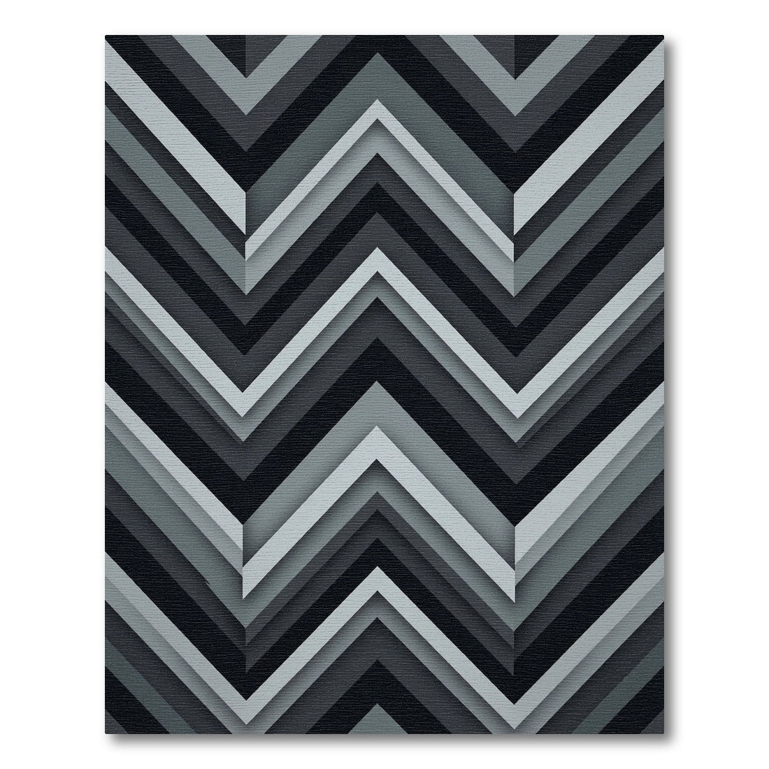 Monochromatic Chevron Layered Geometric Rug
