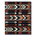 Bold Orange Arrow Tribal Stripes Rug
