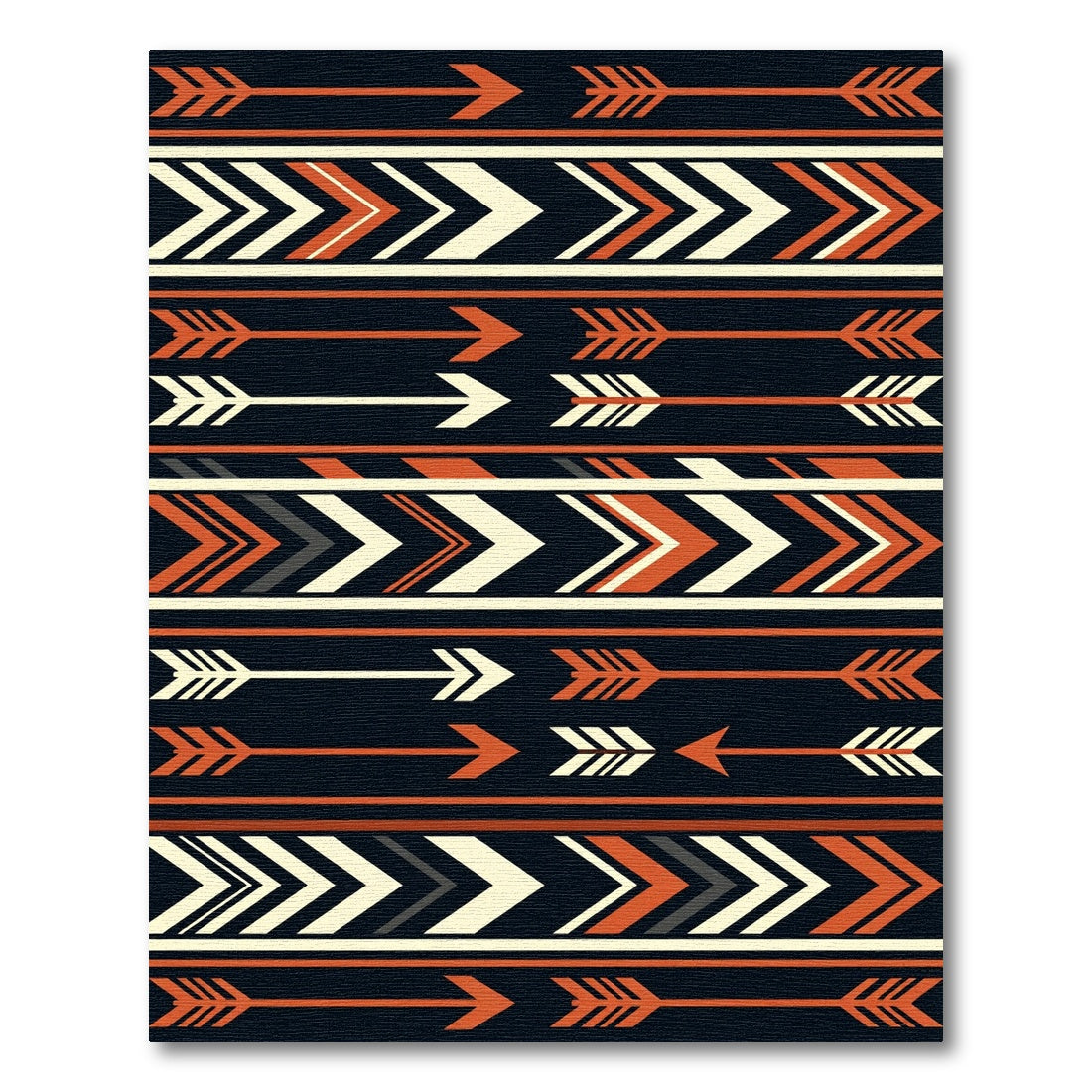 Bold Orange Arrow Tribal Stripes Rug
