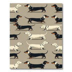 Playful Dachshund Dog Nordic Knit Art Rug