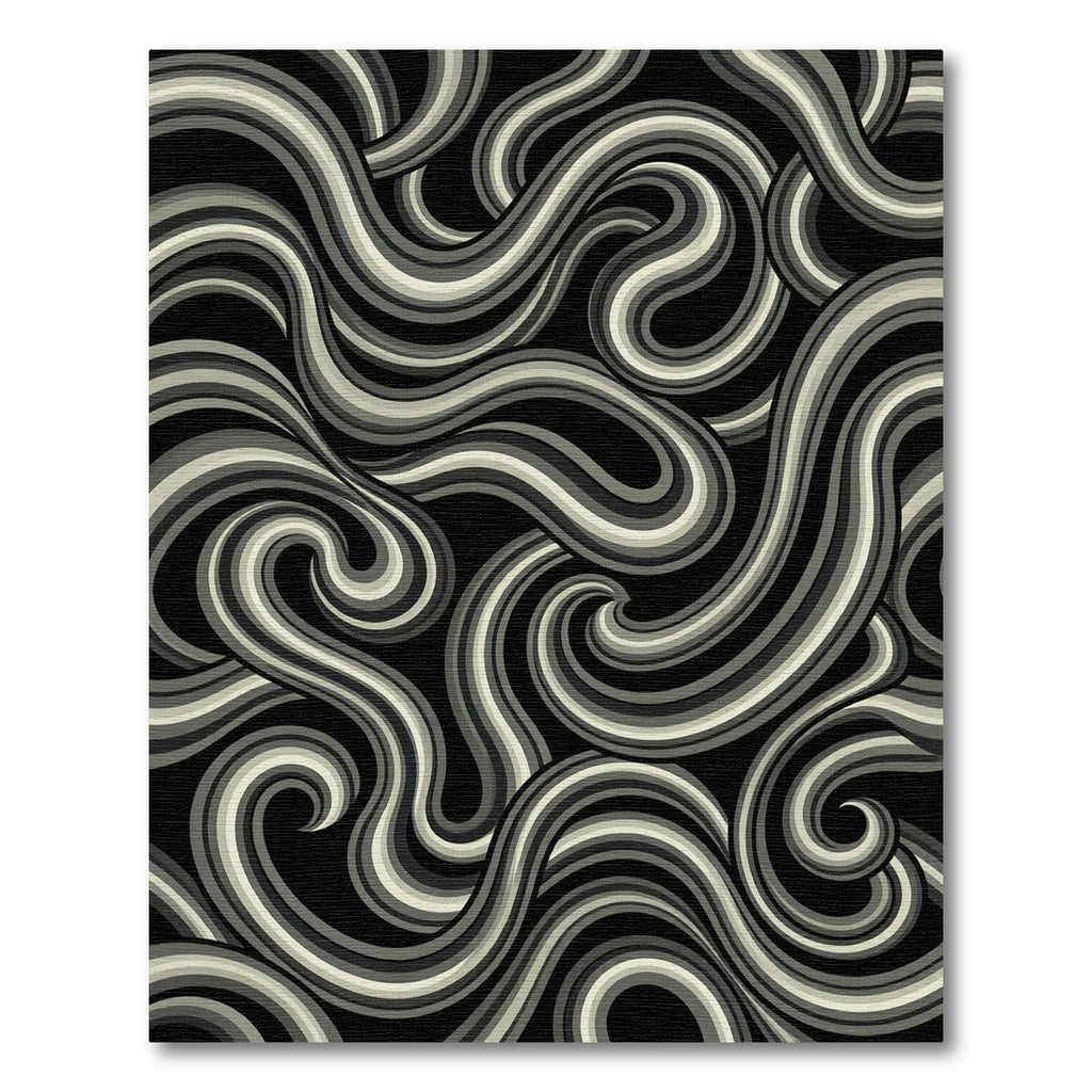 Monochromatic Swirl Abstract Curves Rug