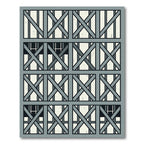 Gray Geometric Interlocking Square Window Rug