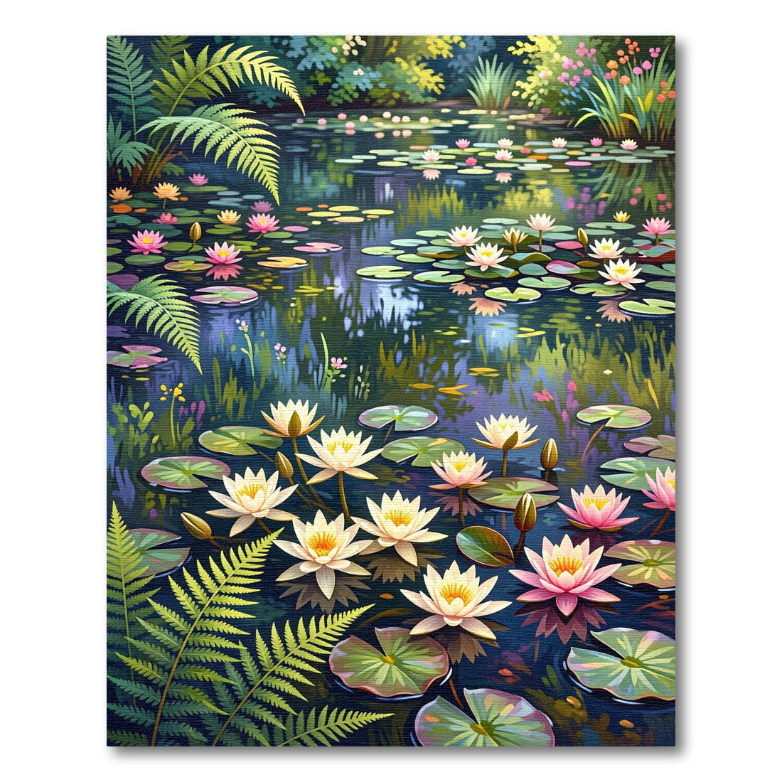 Lush Water Lily Pond Botanical Rug