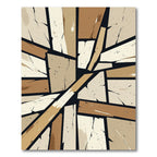 Earthy Toned Cracked Geometric Slabs Rug