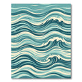 Abstract Blue Wave Ocean Currents Rug