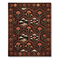Terracotta Hexagonal Floral Cloud Tapestry Rug