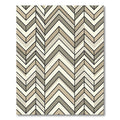 Modern Neutral Chevron Geometric Wood Tone Rug