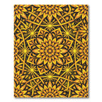 Golden Radiant Sunburst Floral Medallion Rug