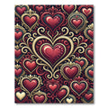 Crimson Heart Swirl Baroque Rug