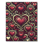 Crimson Heart Swirl Baroque Rug