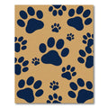 Navy Paw Print Tan Area Rug