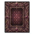 Ornate Burgundy Damask Royal Frame Rug