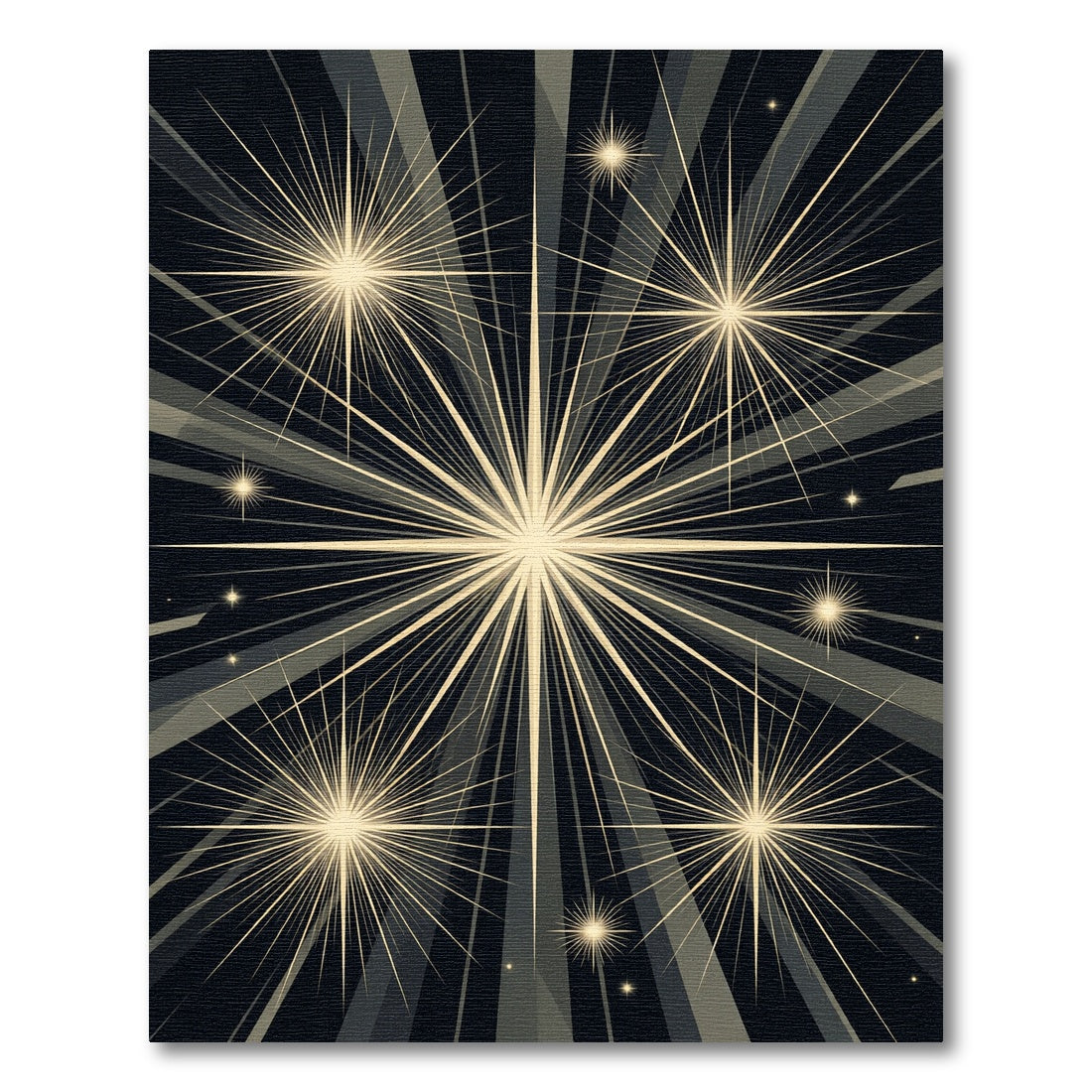 Radiant Golden Starburst Night Rug