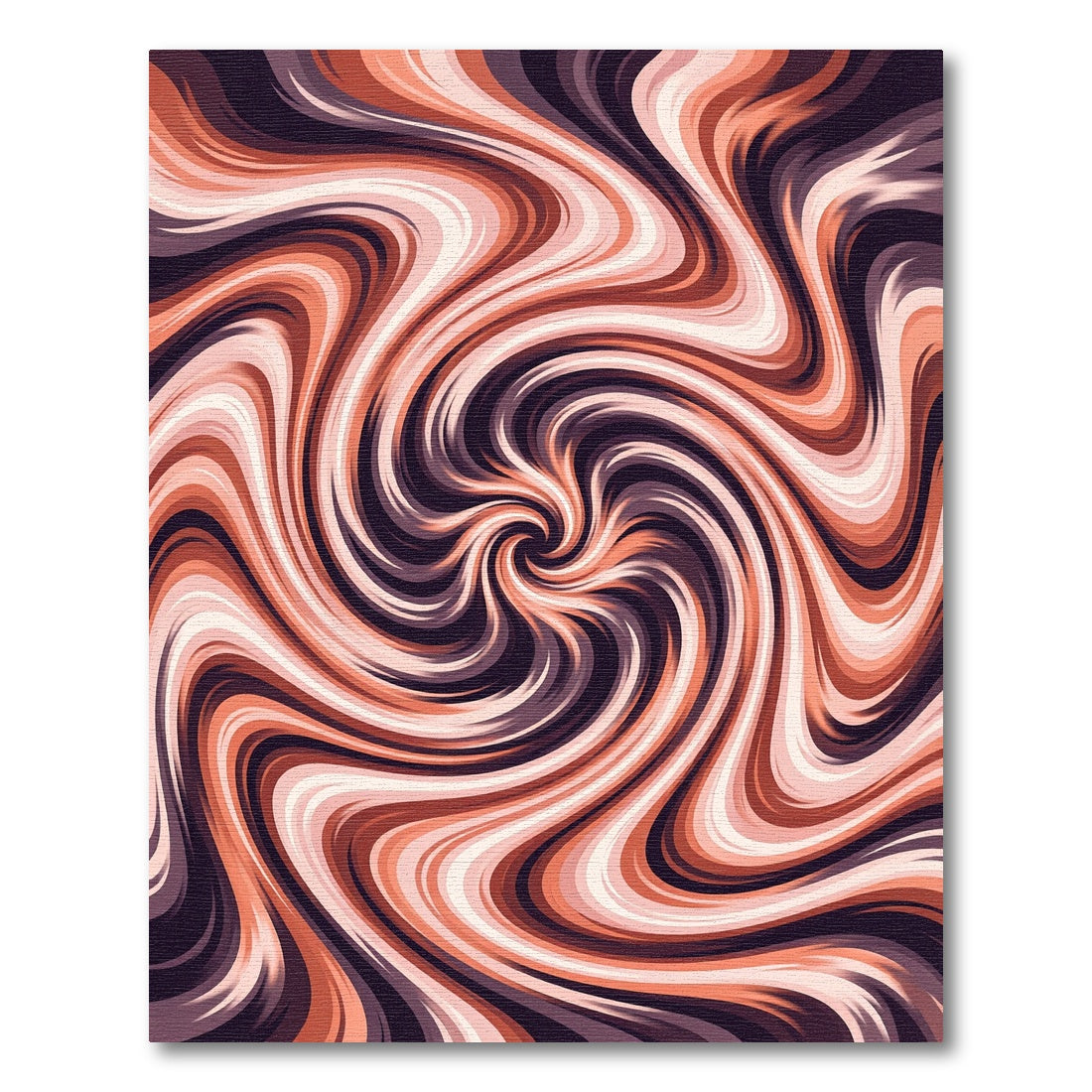 Coral And Plum Swirl Abstract Rug