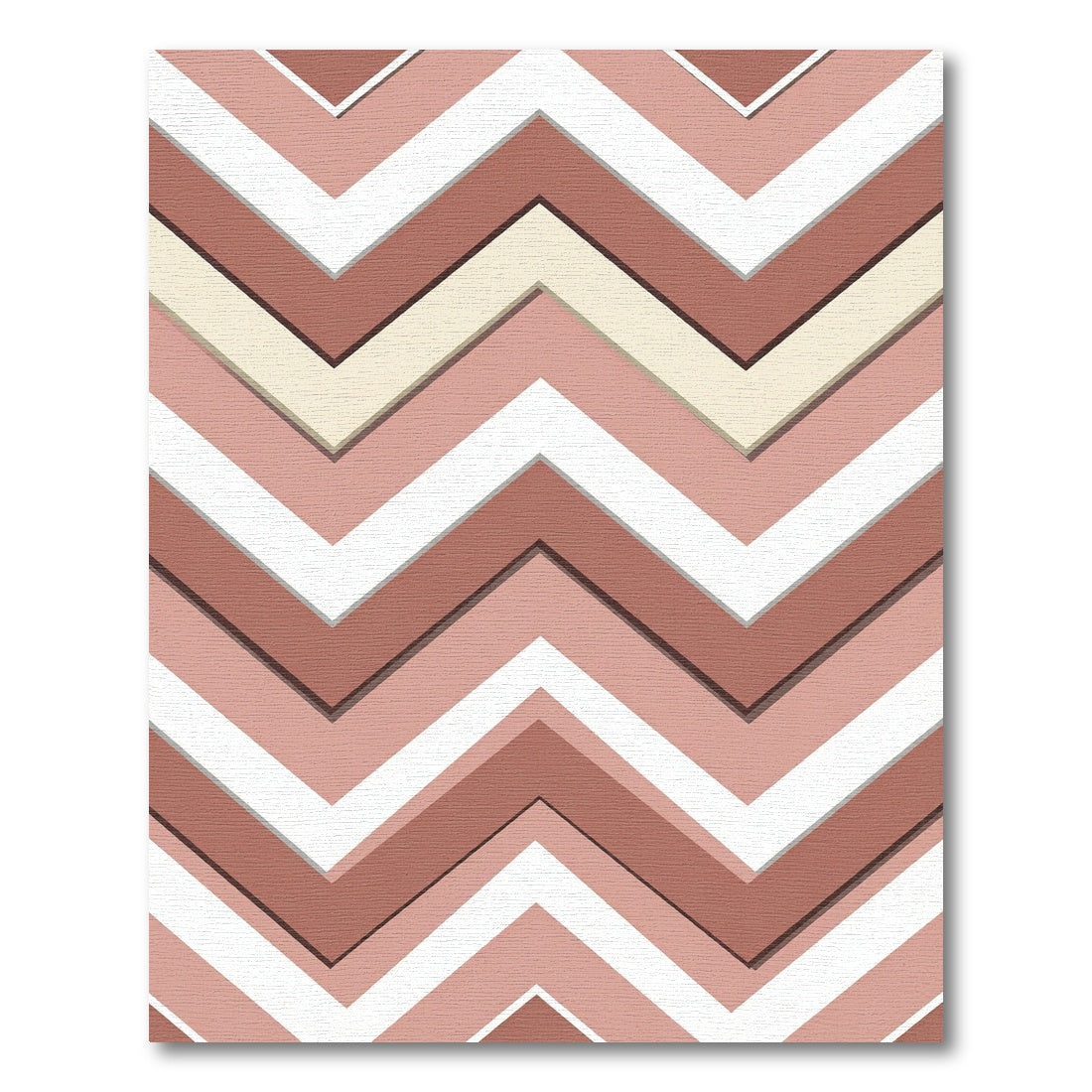 Terracotta White Subtle Chevron Zigzag Rug
