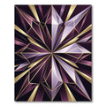 Geometric Plum and Gold Crystal Star Rug