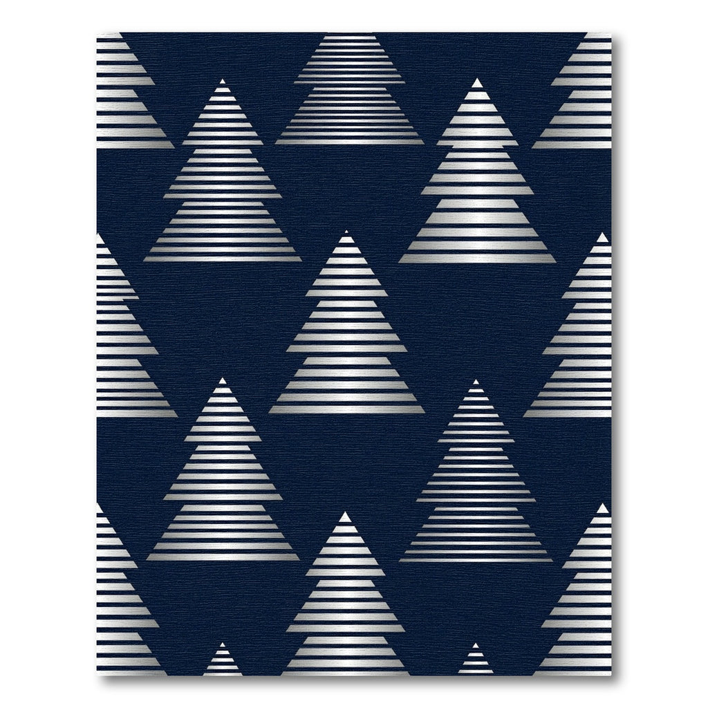 Silver Striped Minimalist Pine Forest Rug