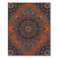 Ornate Indigo and Sienna Floral Medallion Rug