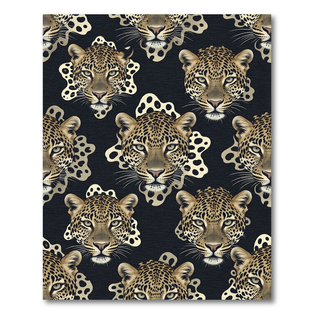 Leopard Spot Black Gold Animal Rug