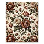 Vintage Earthy Rose Blossom Arrangement Rug