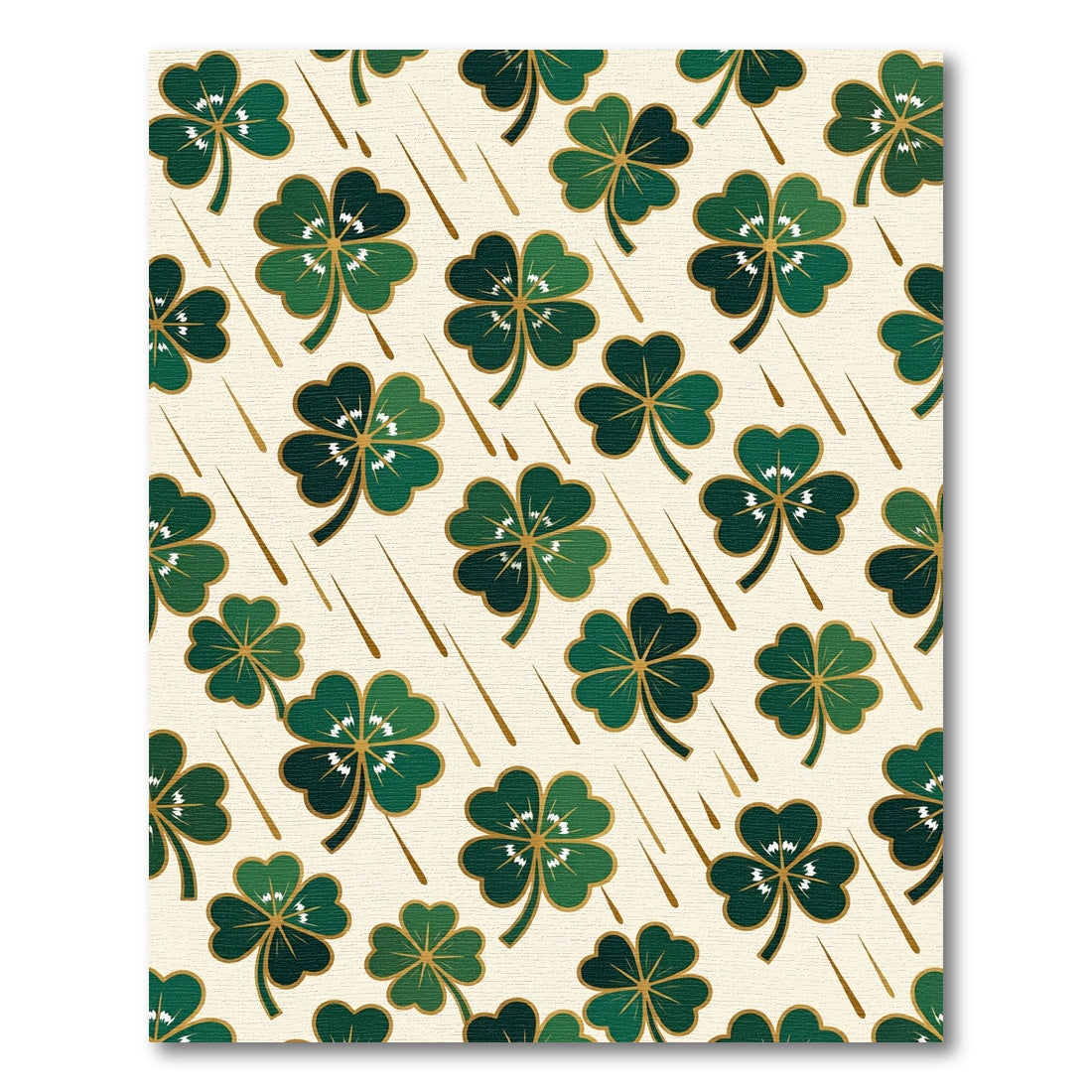Emerald Shamrock Botanical Clover Field Rug