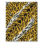 Yellow Black White Feline Stripes Rug