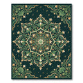 Ornate Verdant Bloom Mandala Rug