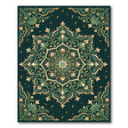 Ornate Verdant Bloom Mandala Rug