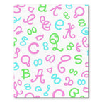 Playful Script Alphabet Pink Blue Green Rug