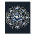 Elegant Blue Lotus Medallion Floral Rug