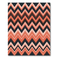 Coral and Charcoal Layered Zigzag Rug