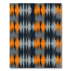 Modern Grey and Orange Zigzag Wave Rug
