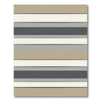 Cool Toned Layered Bands Accent Rug