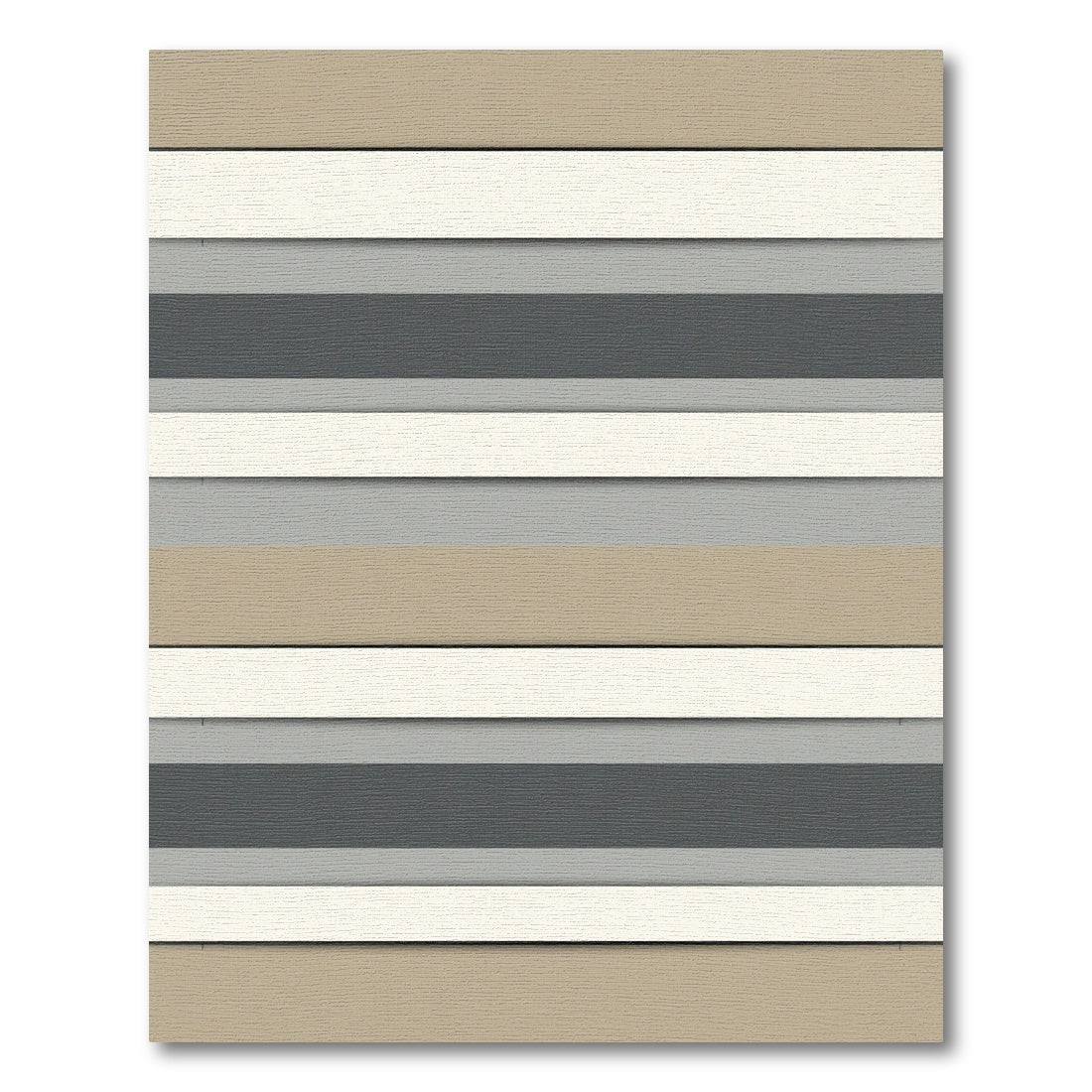 Cool Toned Layered Bands Accent Rug