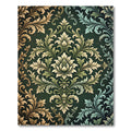 Ornate Golden Teal Acanthus Scroll Rug