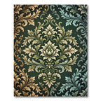 Ornate Golden Teal Acanthus Scroll Rug