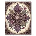 Ornate Plum Botanical Heirloom Medallion Rug