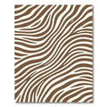 Modern Brown Zebra Wavy Stripe Rug
