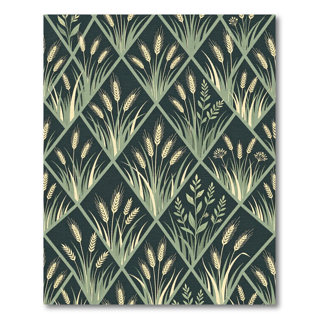 Earthy Golden Wheat Diamond Trellis Rug