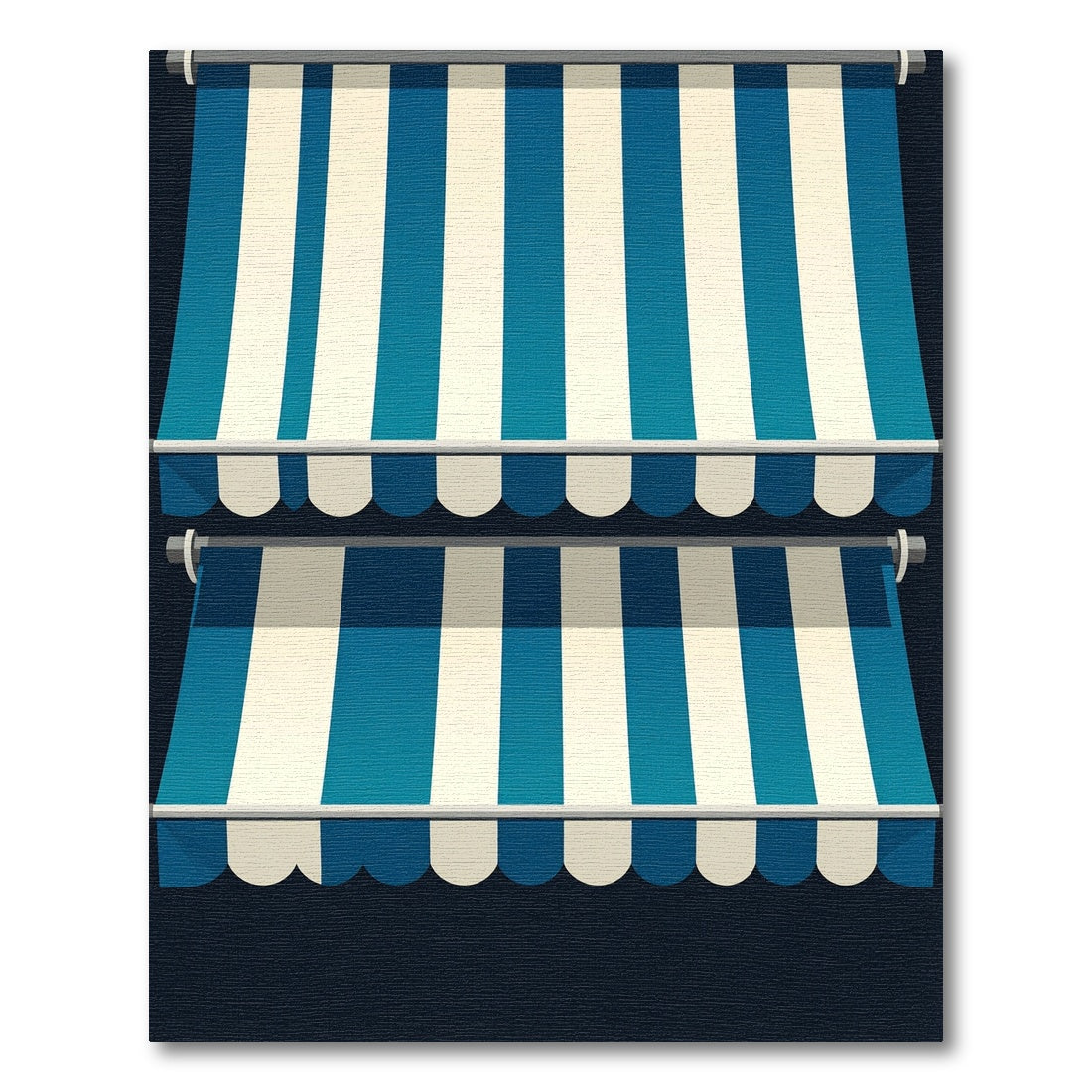 Classic Blue and White Striped Canopy Rug