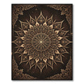 Intricate Golden Mandala Brown Floral Rug