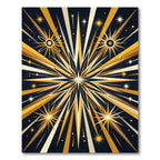Golden Starburst Flare Explosion Rug