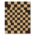 Abstract Beige and Charcoal Checkerboard Rug