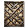 Rustic Weathered Wood Lattice Ochre Earth Rug