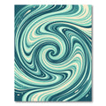 Modern Teal Swirl Abstract Vortex Rug
