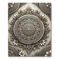 Vintage cream ornate floral medallion Rug